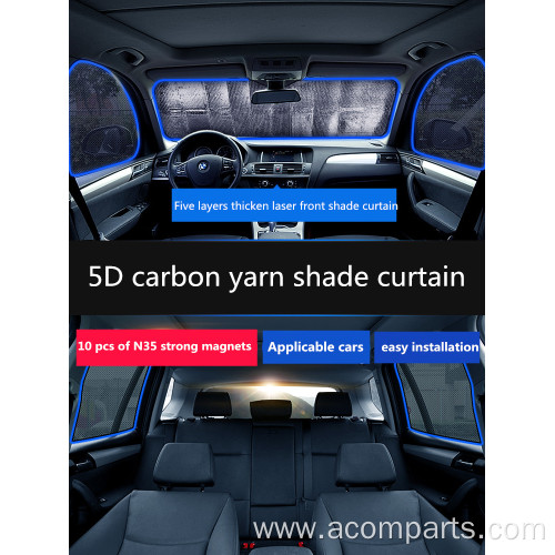 5d mesh magnetic foldable car sunshade car curtain